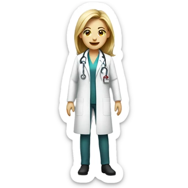 Female doctor full body caucasian sticker