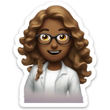 Ghostface chasing  girls with long brown curly hair and wearing glasses sticker