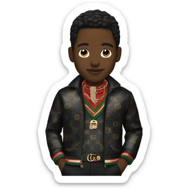 Black man Gucci clothes sticker