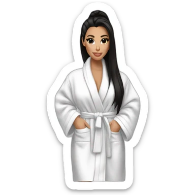 Kim kardashian in a bathrobe sticker