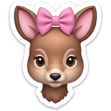 Cute Doe with a pink bow sticker