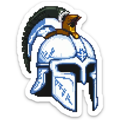 Greek helmet in pixel art style sticker