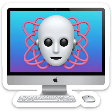 AI webflow on a computer - really complicated, no faces sticker
