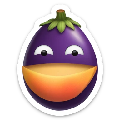 mixture of the eggplant and peach emoji sticker