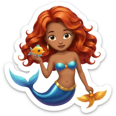 Sirena con pelle mulatta  sticker