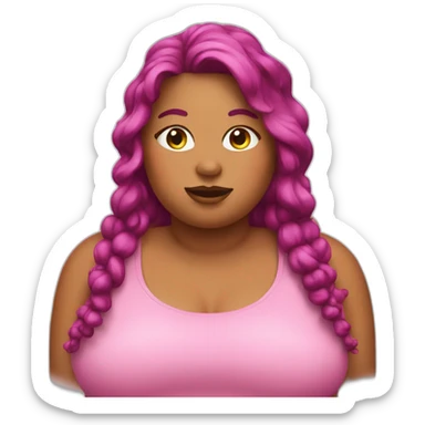 star carby pink fat style sticker