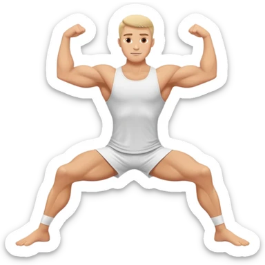 White male doing the full side splits  sticker