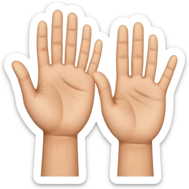 2 hands palm facing up one hand higher than the other sticker