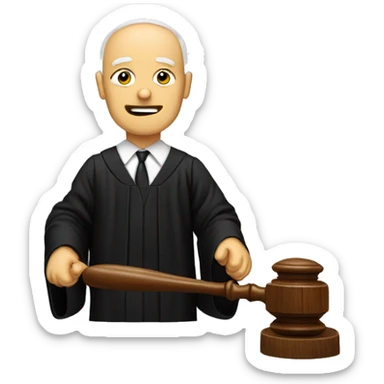 Judge with a gavel sticker