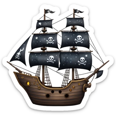 pirate ship in space sticker