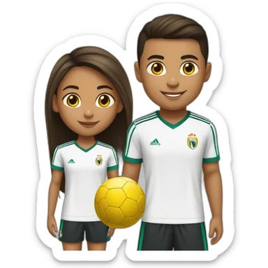 Fille de 10 ans jouer au foot avec Ronaldo sticker