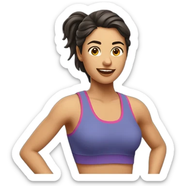 mujer deportista latina corre sticker