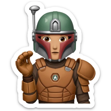 Mandalorian with a Catcher's mitt sticker