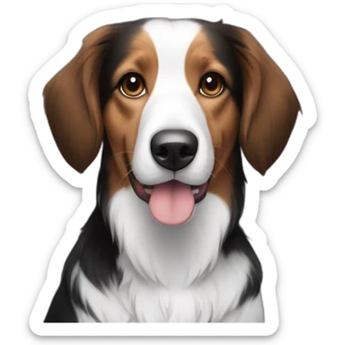 border collie beagle black white sticker