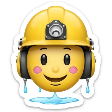 Brain fart smiley face with helmet  sticker