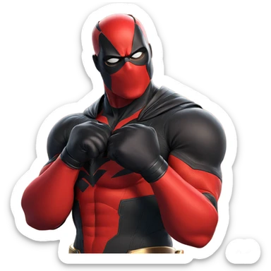 masked muscular superhero in bodysuit sticker