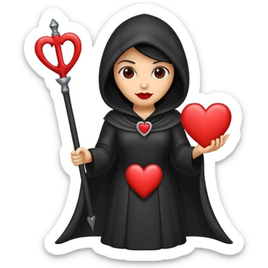 lady reaper with hearts sticker