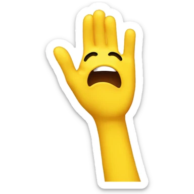 a hand emoji wiping sweat off of a yellow face emoji with an exhausted expression sticker