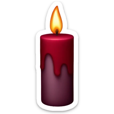 Dark red velvet candle sticker