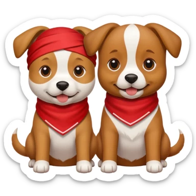 Dogs with red Bandannas sticker