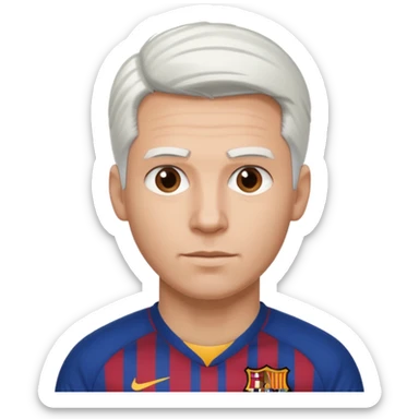 araujo футболист с белыми волосами  в футболке барселоны sticker