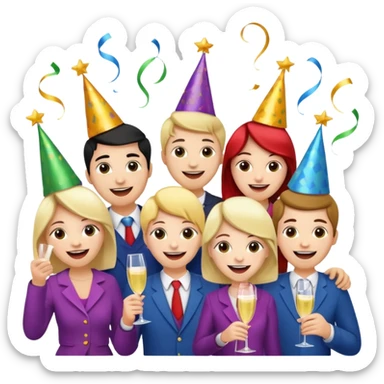 cheers and shouting happiness sticker