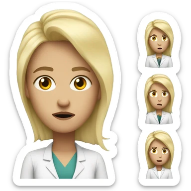 Teacher with blonde hair angry sticker