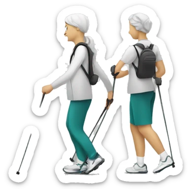 Person doing Nordic walking  sticker