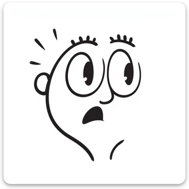 scribbled lines face with shocked expression, doodle style, after witnessing cannibalism sticker