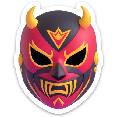 colorful sinister luchador mask with evil expression sticker