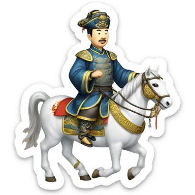 Chinese Qing dynasty general on horse sticker