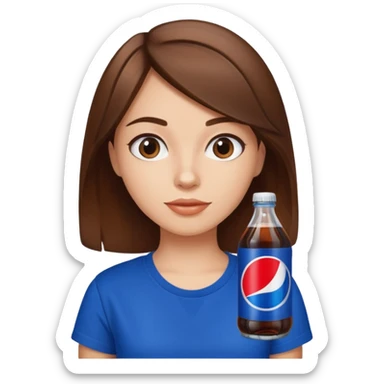 Brown haired girl with a Pepsi shirt  sticker