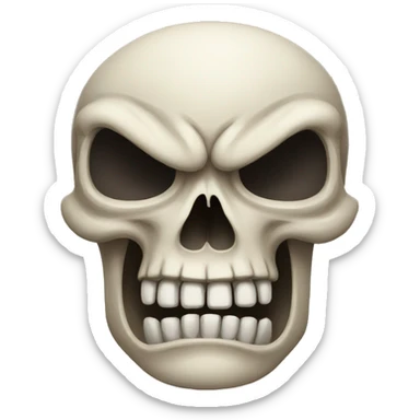 really angry skull sticker