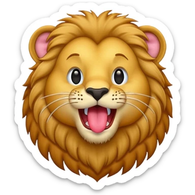 thirsty lion emoji without a body with tongue stuck out sticker