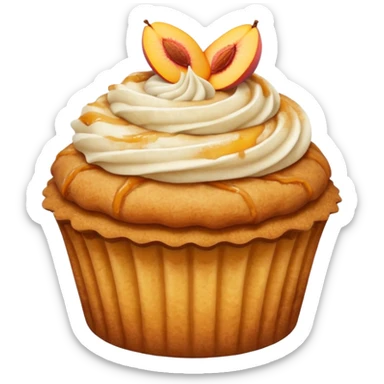 Peach cobbler cinnamon cupcake sticker