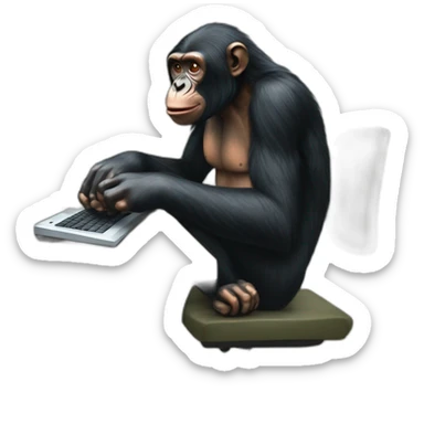 Bonobo on a computer sticker