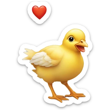 un poussin avec des coeur sticker