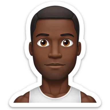 Tall muscular Black man with a friendly expression sticker