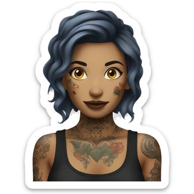 tattooed woman very attractive sticker