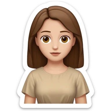 fullbody Lazarus's sister, Jesus's friend, brown hair, beige dress, normal emoji style, different pose sticker