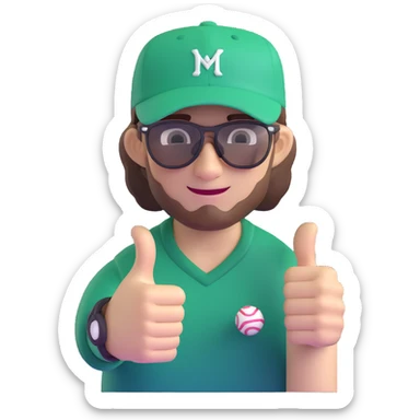 guy with brown hair, baseball cap, Pit Viper glasses, giving a thumbs up sticker