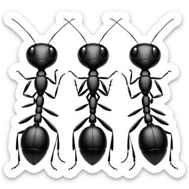 3 ants marching in a line  sticker