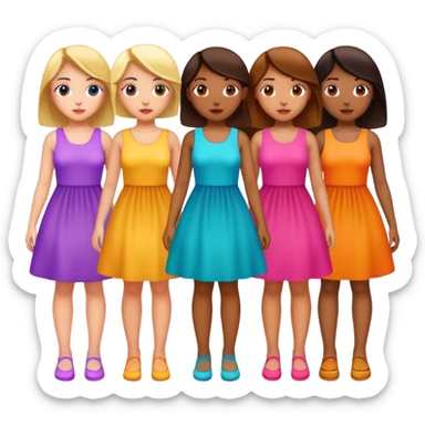 A group of 5 girls sticker