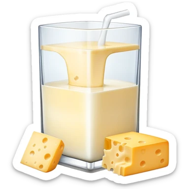 glass of milk and cheese sticker