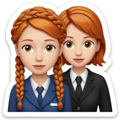 receptionist face braided ginger receptionist sticker