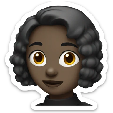 Black cat with white neck patch sticker