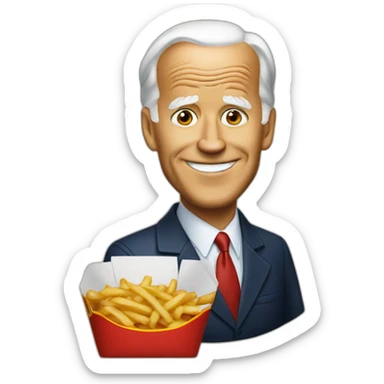 Biden as a fast food employee sticker