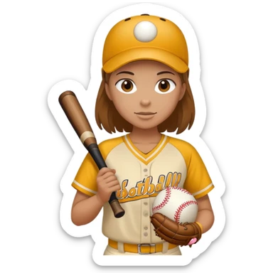 Me playing softball  sticker