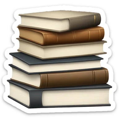 neutral stack of books sticker