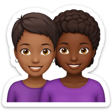 Ma meilleur amie et moi (femme) africaine cheveux court sticker